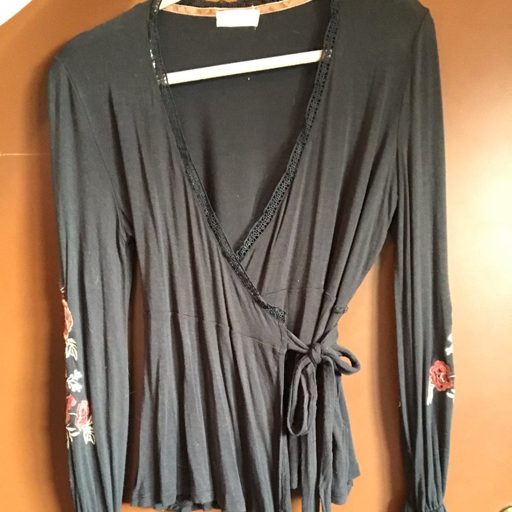 Wrapped long sleeve top